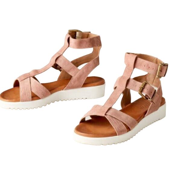Sundance Suede Gladiator Sandals Rose Pink Size EUR 40 or U.S. 9.5 Strappy Boho - Picture 1 of 8